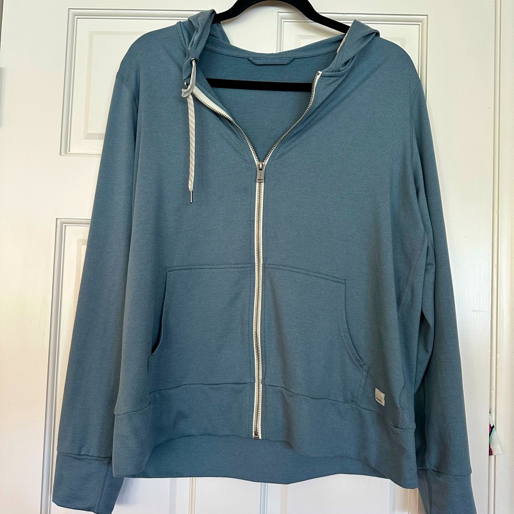 Vuori Slate Blue Zip-Up Hoodie and matching pants